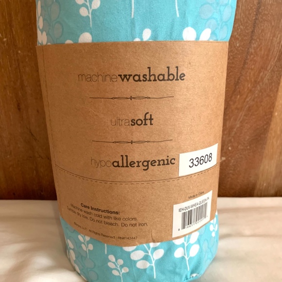 Full/ Queen Ultra Soft Blue Patterned 3 Piece Duvet Cover - Picture 7 of 7